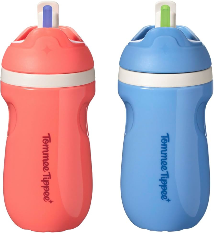 Tommee Tippee Insulated Sporty Spill-Proof Straw Cup, 12 Months+, 9oz, Toddler Training Sippy Cup... | Amazon (US)