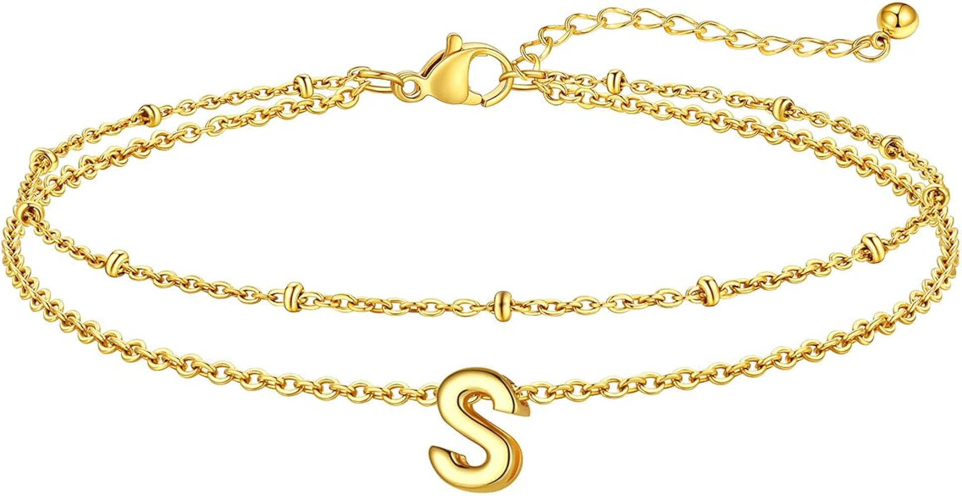 FaithHeart Initial Ankle Bracelets for Women, Waterproof 14k Gold Plated Initial Anklets Non Tarn... | Amazon (US)
