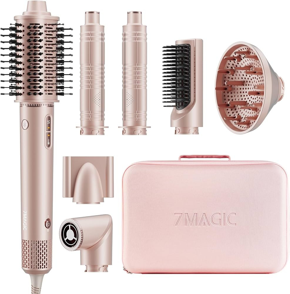7MAGIC 7 in 1 Hair Styler & Hair Dryer Brush, 110,000 RPM High-Speed Blow Dryer with Negative Ion... | Amazon (US)