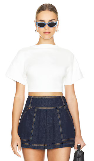 Alda Open Back Drawstring Crop T Shirt | Revolve Clothing (Global)