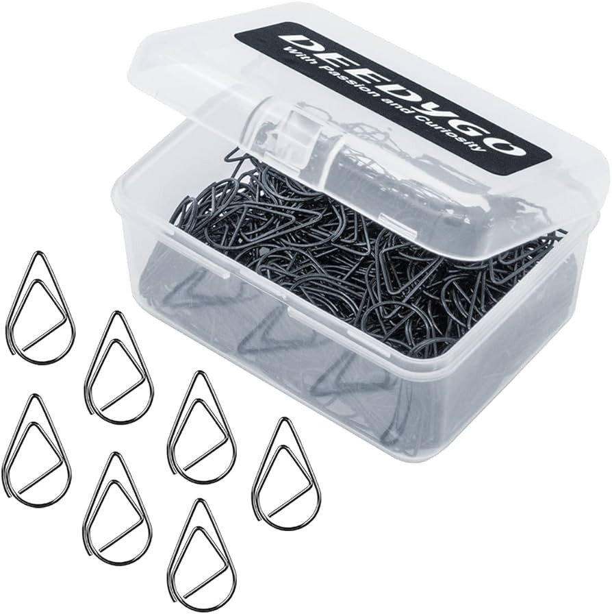 250 Pieces Black Paper Clips Cute Teardrop/Drop-Shaped Stainless Steel Paper Clips for Office Sch... | Amazon (US)