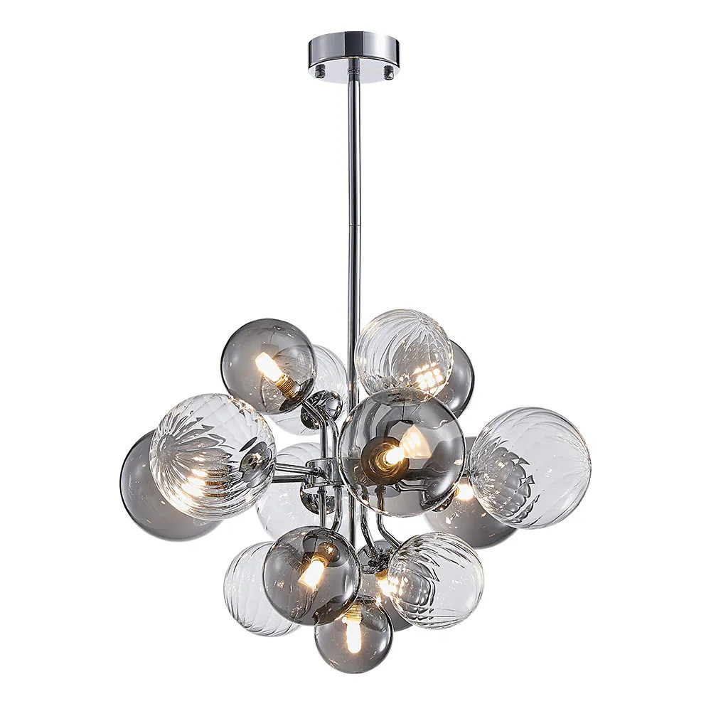 Zicbol 8 -Light Polished Chrome Tinted glass Metal Chandelier one_size | PD1055481 | Lowe's