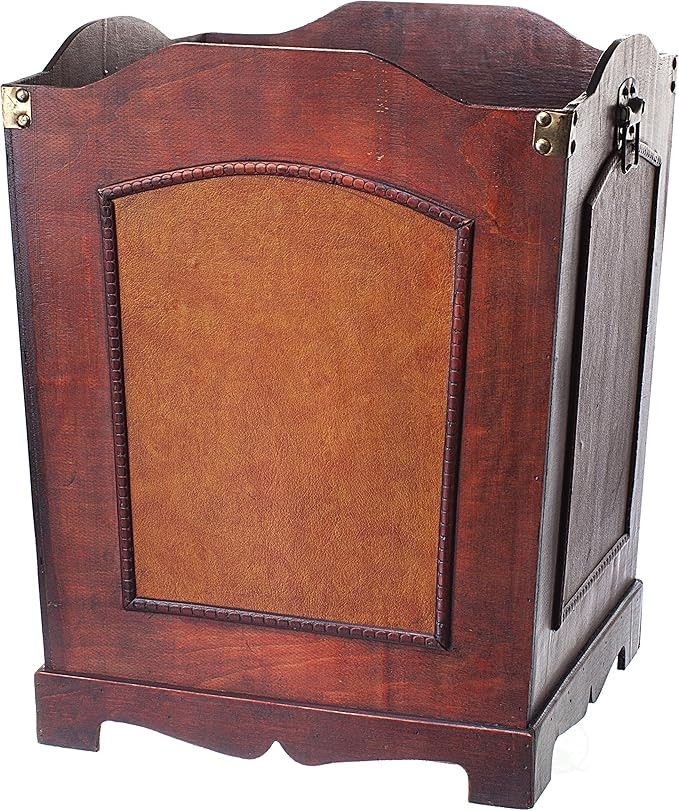 Vintiquewise(TM) Antique Wooden Waste Can/Bin with Handle | Amazon (US)