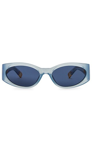 X Jacquemus Ovalo Sunglasses in Blue, Yellow Gold, & Navy | Revolve Clothing (Global)
