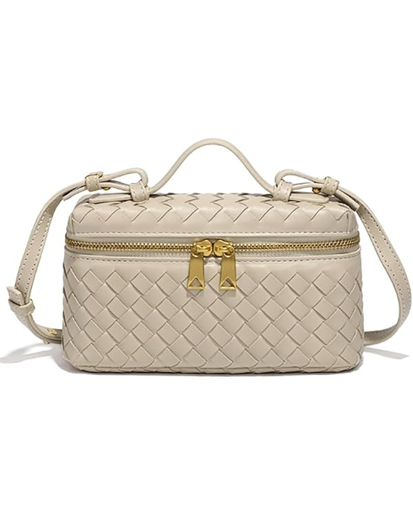 Trendy Woven Crossbody Purse Square Box Bags Women Shoulder Bag Cute Satchels Mini PU Leather Top... | Amazon (US)