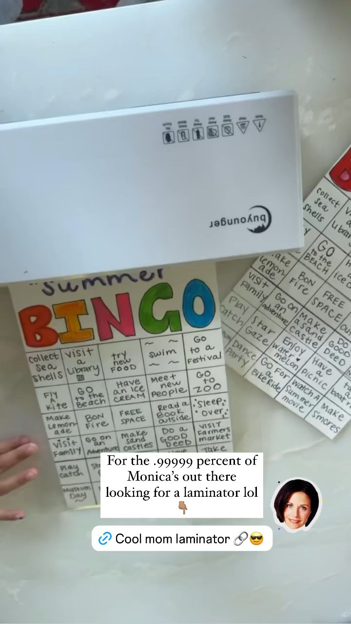 bingo card I made for summer activities with my girls ☀️ 
used this laminator I got on Amazon to prevent ripping 🙃
#summer #kids #momlife #amazon #amazinfinds #momhacks

#LTKTravel #LTKFamily #LTKKids