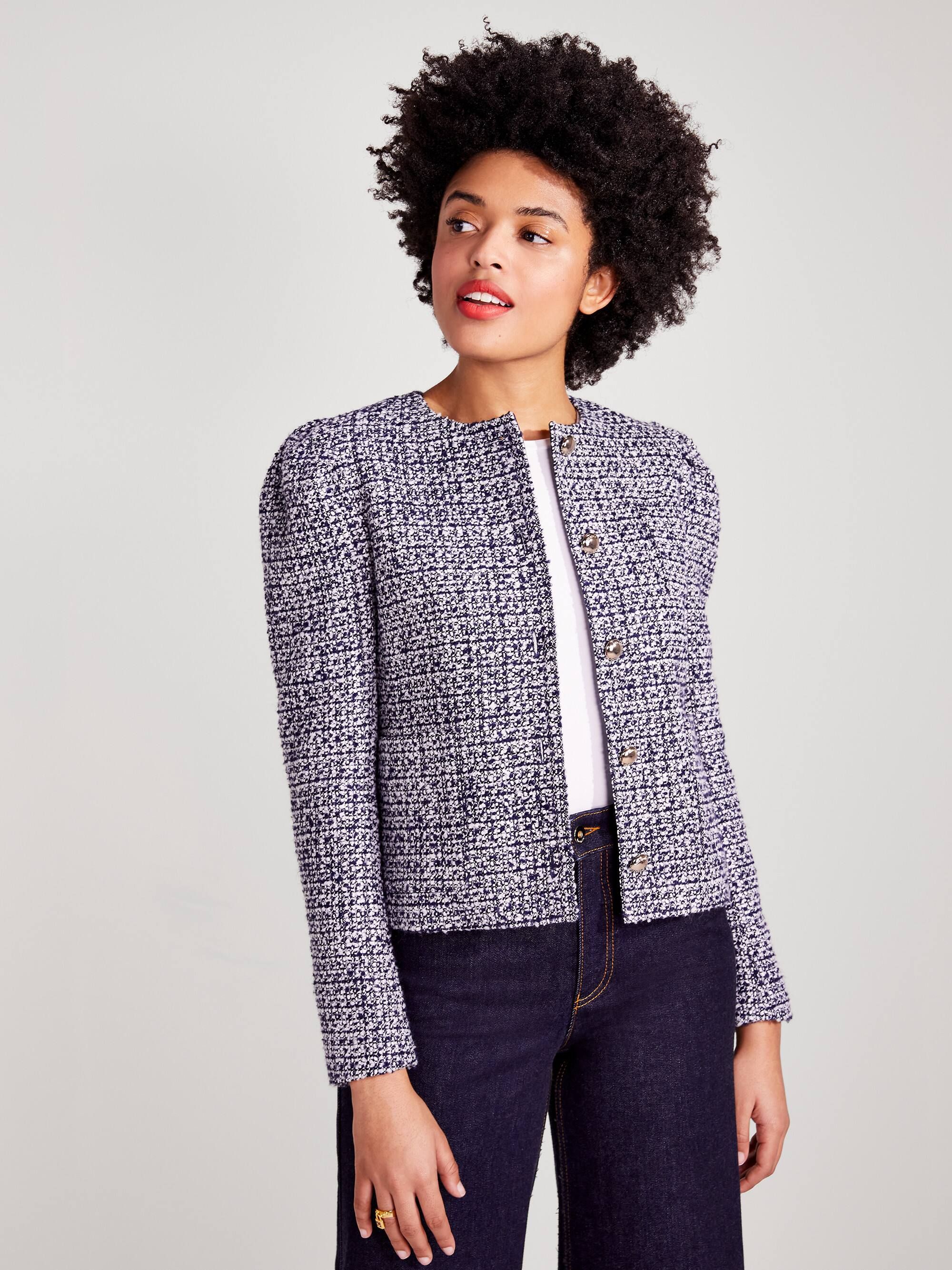 tweed puff-sleeve jacket | Kate Spade (US)