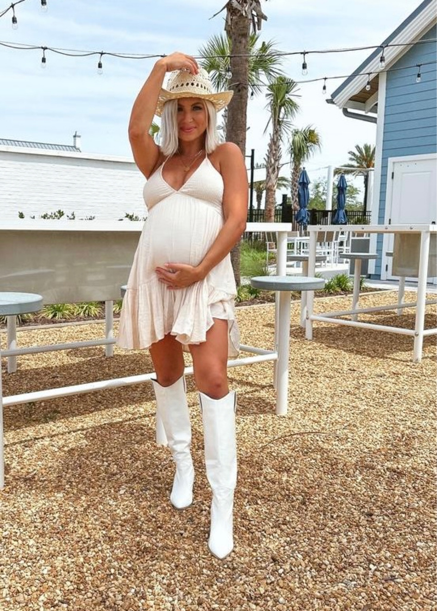 Coastal cowgirl look for less— wearing a small in the dress! Boots are Amazon & use code TANNER for 20% off my hat 

#LTKstyletip #LTKunder50 #LTKSeasonal
