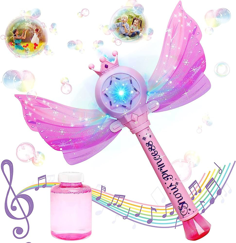 Sitodier Bubble Machine for Kids | Princess Bubble Wand Blower for Girls with Wings 1000+ Bubbles... | Amazon (US)