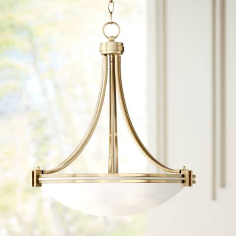 Possini Euro Deco 24 1/4" Wide Warm Brass Pendant Light | Lamps Plus