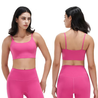 NPolar "Women’s Padded Strap Sports Bra - Sexy Square Neck Low Impact Fitness Tank Top for Gym & Yoga"X-Large  Pink | Target