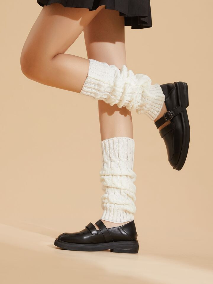 1 Paar gedrehte Stricksocken | SHEIN