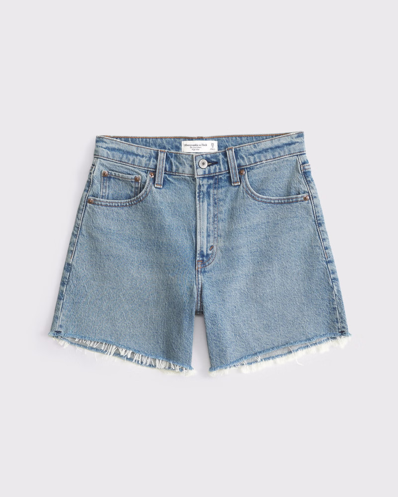 Abercrombie & Fitch Women's High Rise Dad Short in Medium Wash - Size 30 | Abercrombie & Fitch (US)