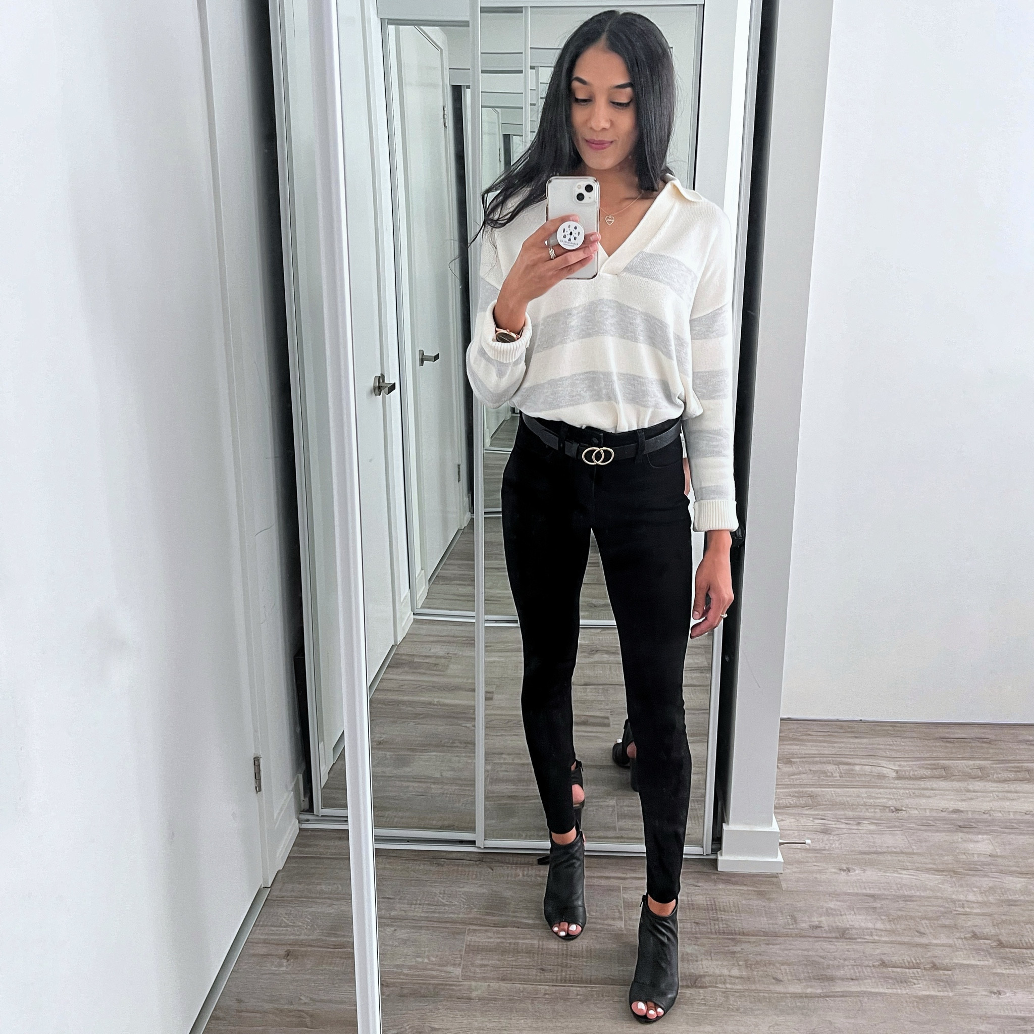 Polo, polo sweater, sweater, fall fashion, collar sweater, sandal boot, sandal bootie, open toe boot, open toe bootie, double round belt, buckle belt, circle belt, black jeans, jeans, skinny jeans, high waist jeans, high waist skinny jeans

#LTKStyleTip #LTKSaleAlert #LTKShoeCrush