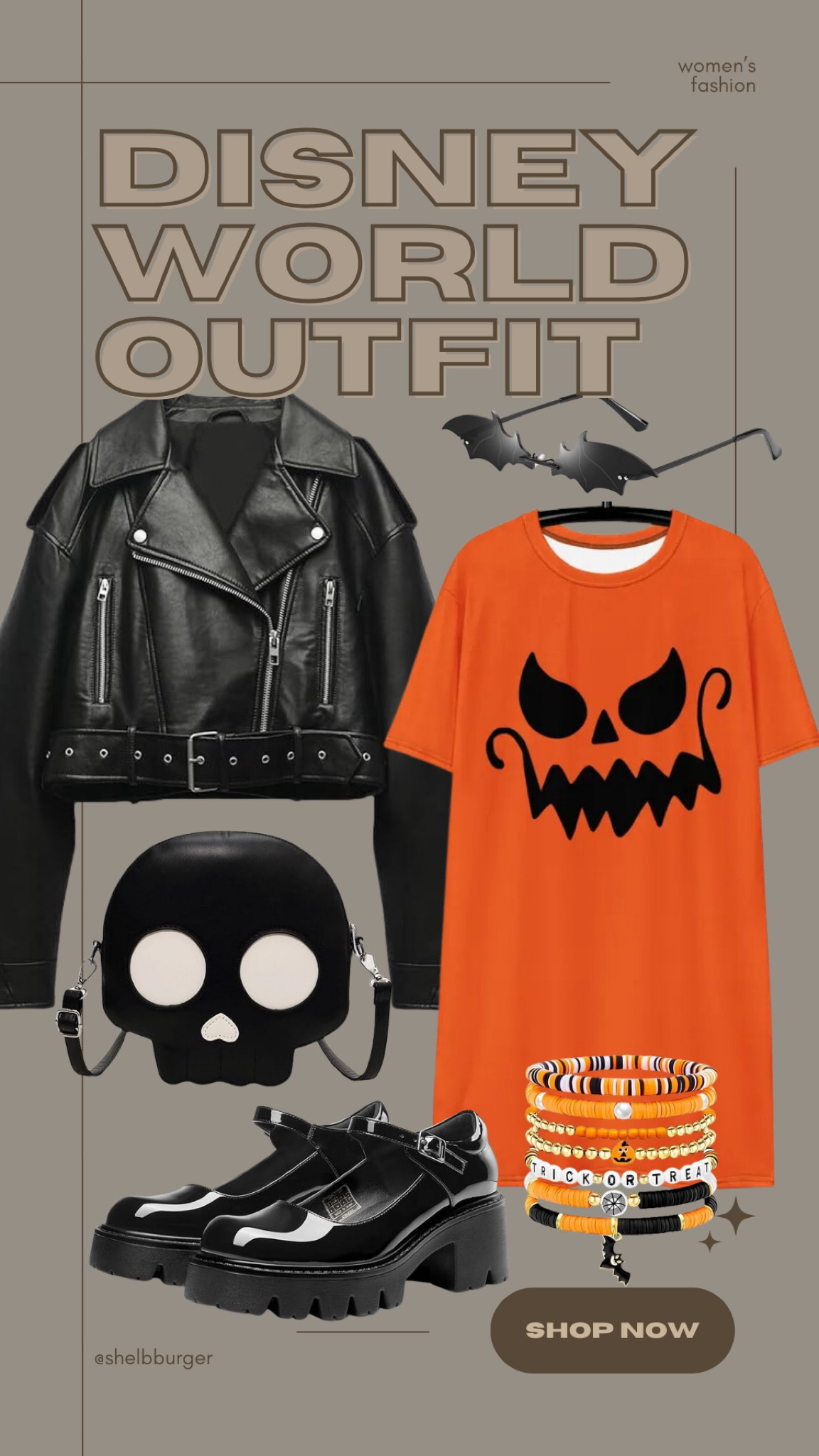Halloween Horror Nights outfit HHN
Halloween pumpkin jack o lantern tshirt dress
Black leather jacket for women
Skull crossbody bag
Bat sunglasses 
Halloween beaded stacked bracelet 
Platform dress low heel chunky shoes

#LTKTravel #LTKSaleAlert #LTKSeasonal