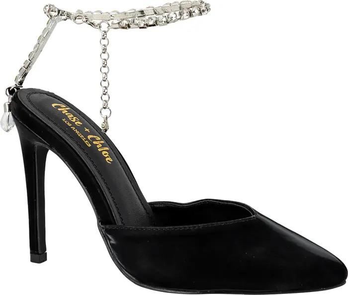 Halston Rhinestone Ankle Strap Pump (Women) | Nordstrom Rack