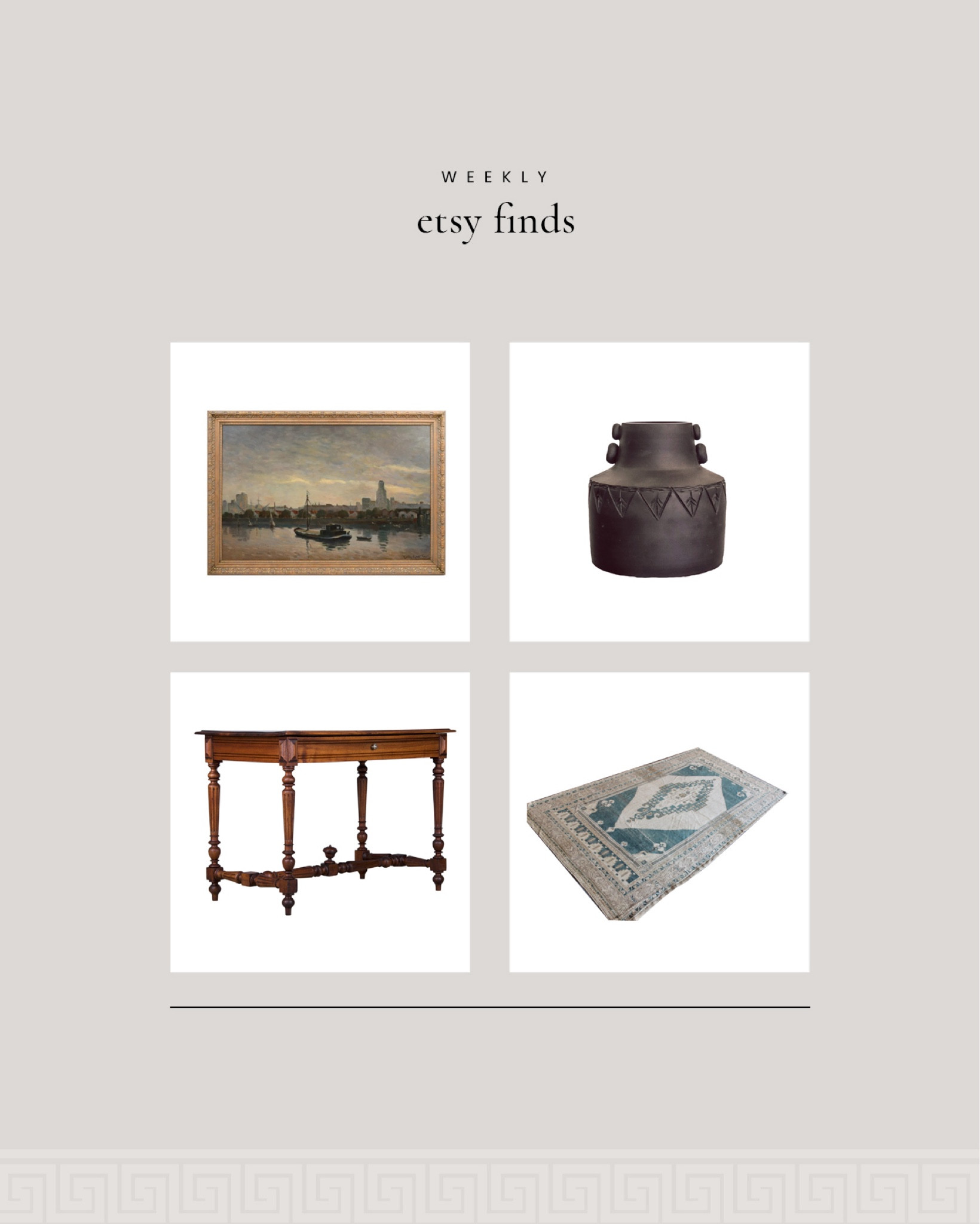 Weekly Etsy Finds : Beautiful Vintage Rugs, Art, and Furniture as well as Handmade Pottery 

#LTKHome