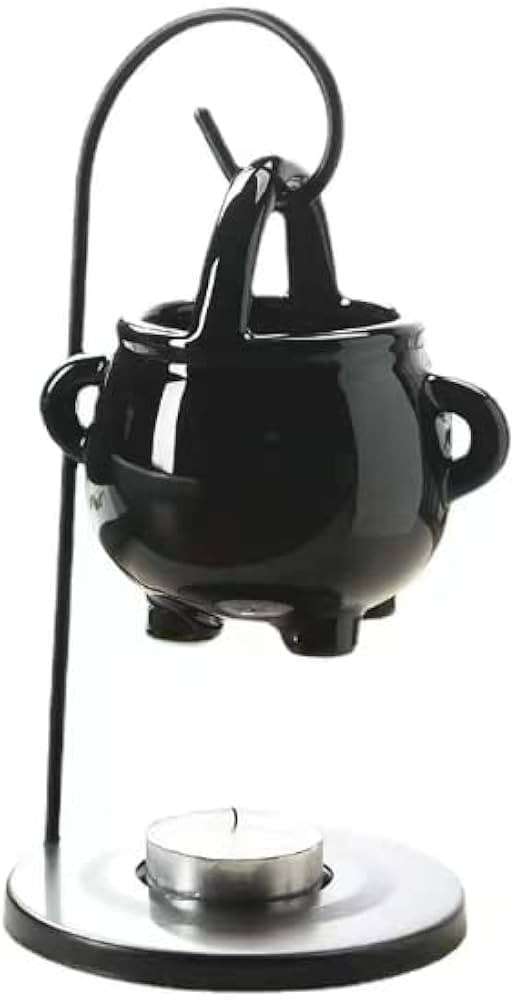 Hanging Pagan Cauldron Oil Burner, Black Wax Warmer Aroma Diffuser, with Handle, for Essential Fr... | Amazon (US)