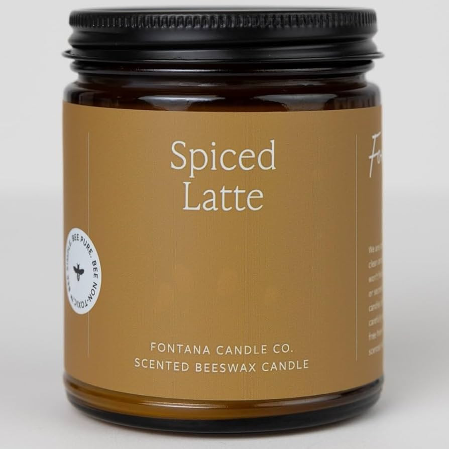 Fontana Candle Company - Spiced Latte Lightly Scented Candle | Made from Beeswax and Coconut Oil ... | Amazon (US)