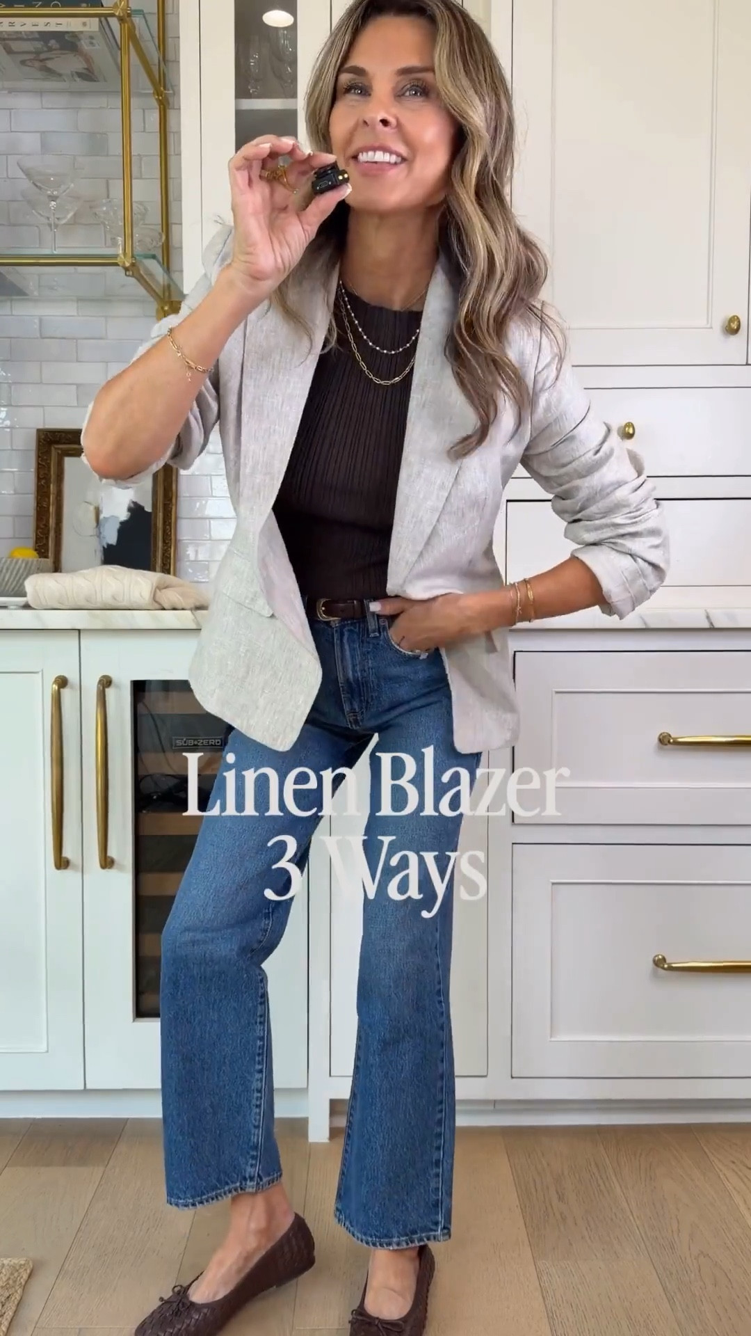 Styling a linen blazer 3 ways with @Quince 
I’m 5’6’’.
-Linen blazer size S
-straight leg jeans I sized up one size
-chocolate boatneck tank size XS
-cotton midi skirt size XS
-chocolate trousers TTS
-yellow dolman size XS

#quincepartner

#LTKootd #LTKOver40 #LTKgrwm