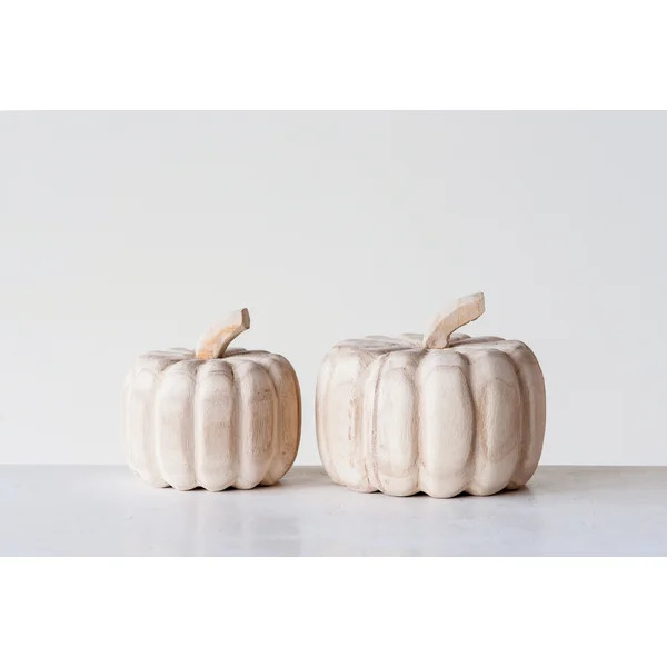 Hand-Carved Paulownia Wood Pumpkin | Wayfair North America
