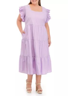 Plus Size Ruffle Midi Dress | Belk