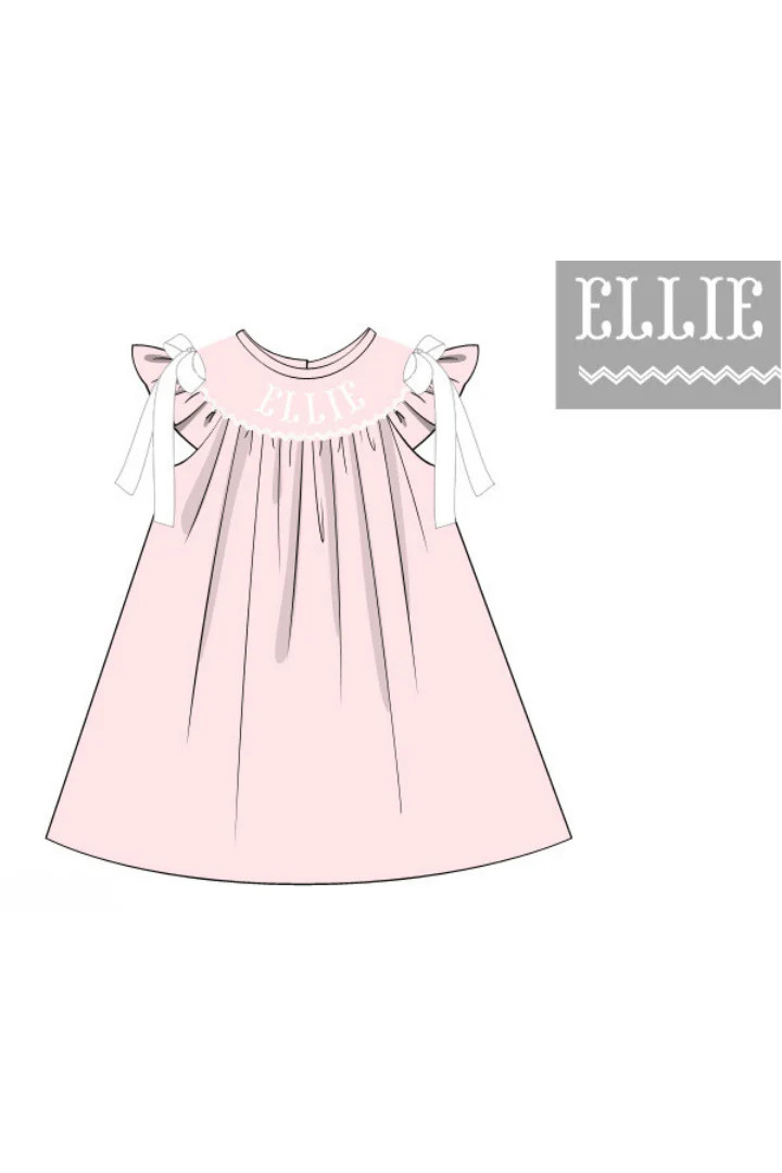 Pre-Order Smocked Custom Name Pink Pique Dress | The Smocked Flamingo
