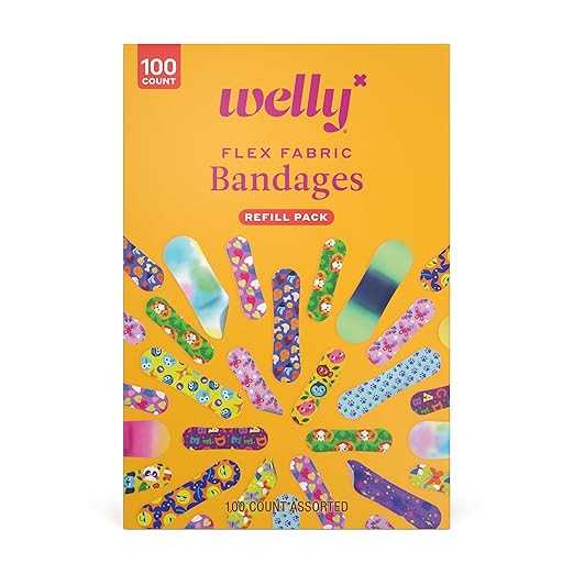 Welly Bravery Badge Value Pack | Adhesive Flexible Fabric Bandages | Assorted Shapes and Patterns... | Amazon (US)