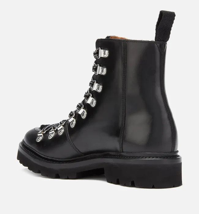 Grenson Women's Nanette Leather/Shearling Hiking Style Boots - Black | Coggles (Global)