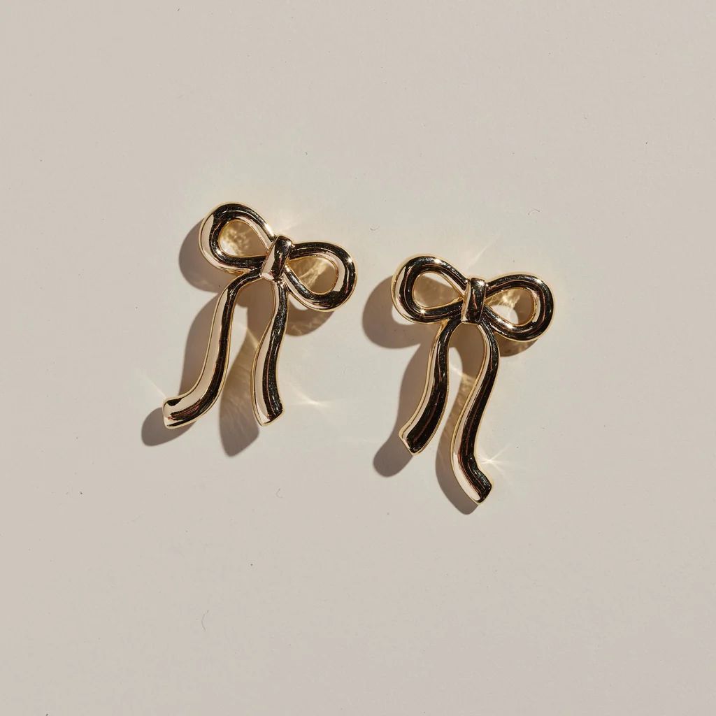 Vintage Bow Studs | Nickel and Suede