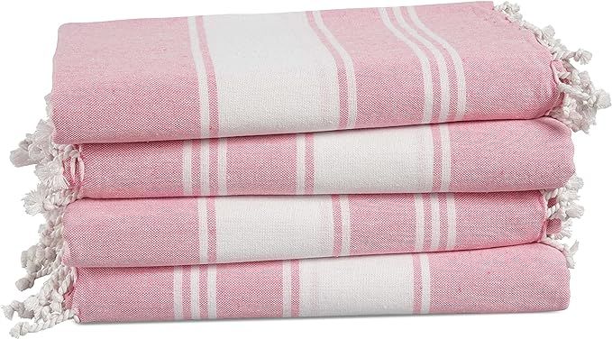 LANE LINEN Turkish Beach Towel Set of 4-100% Cotton Beach Towels, Pre-Washed Pool Towel, Extra La... | Amazon (US)