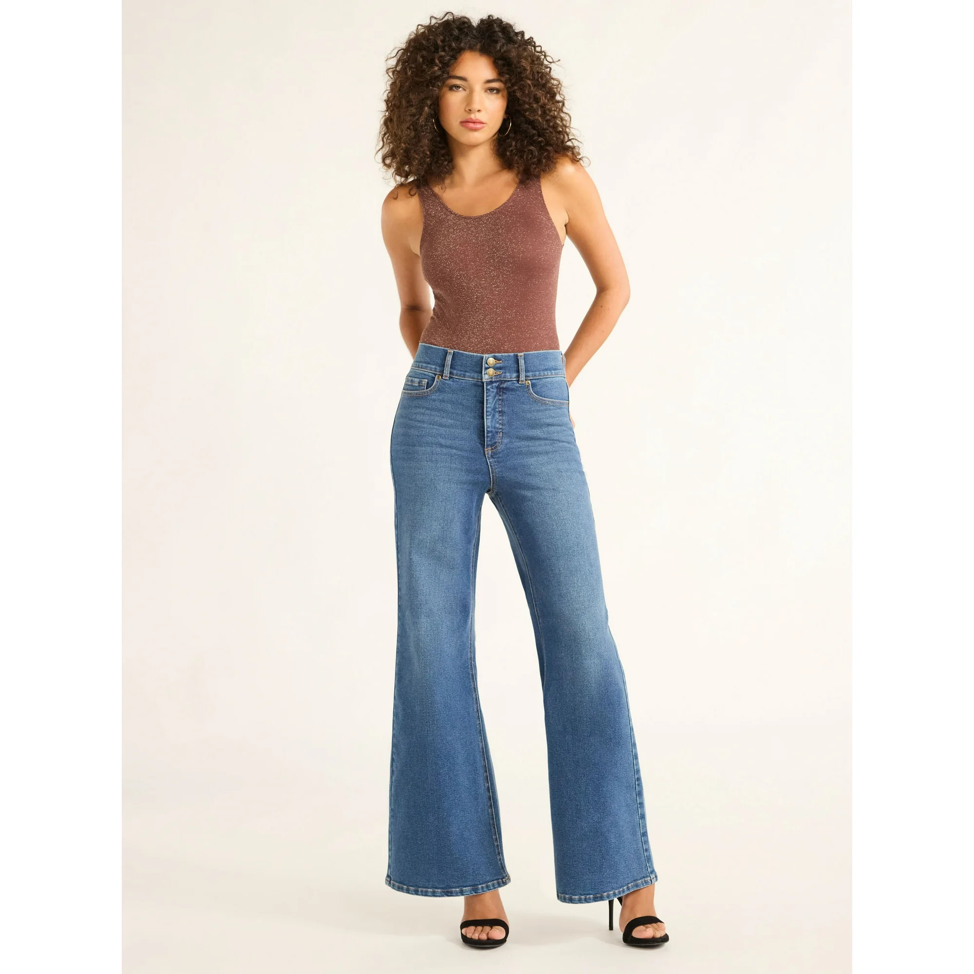 Sofia by Sofia Vergara Women's and Women's Plus Margot Wide Leg High Rise Jeans, 30.5" and 34.5" ... | Walmart (US)