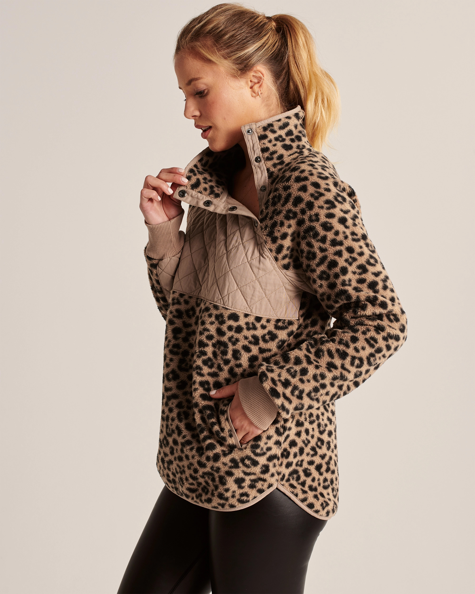 Asymmetrical Snap-Up Fleece | Abercrombie & Fitch (US)