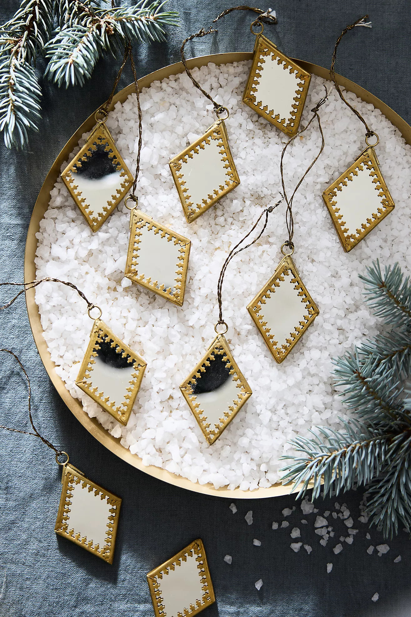 Diamond Mirror Ornaments, Set of 10 | Terrain