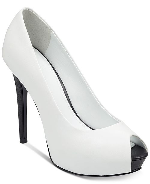 GUESS Women's Honora Peep-Toe Platform Pumps & Reviews - Pumps - Shoes - Macy's | Macys (US)
