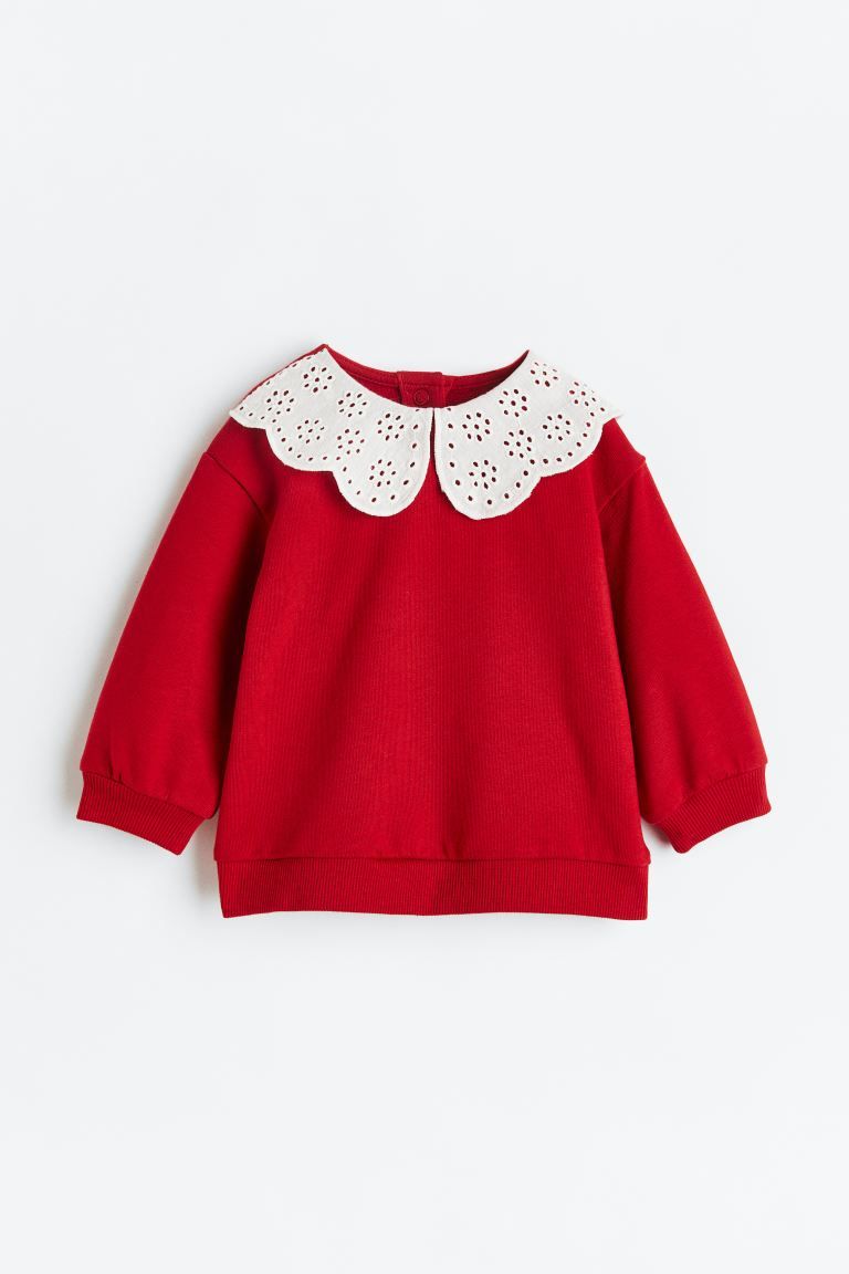 Sweatshirt - Red/white - Kids | H&M US | H&M (US + CA)