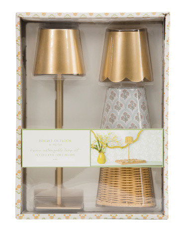 4pc 14in Led Lamp With Shades Gift Set | TJ Maxx