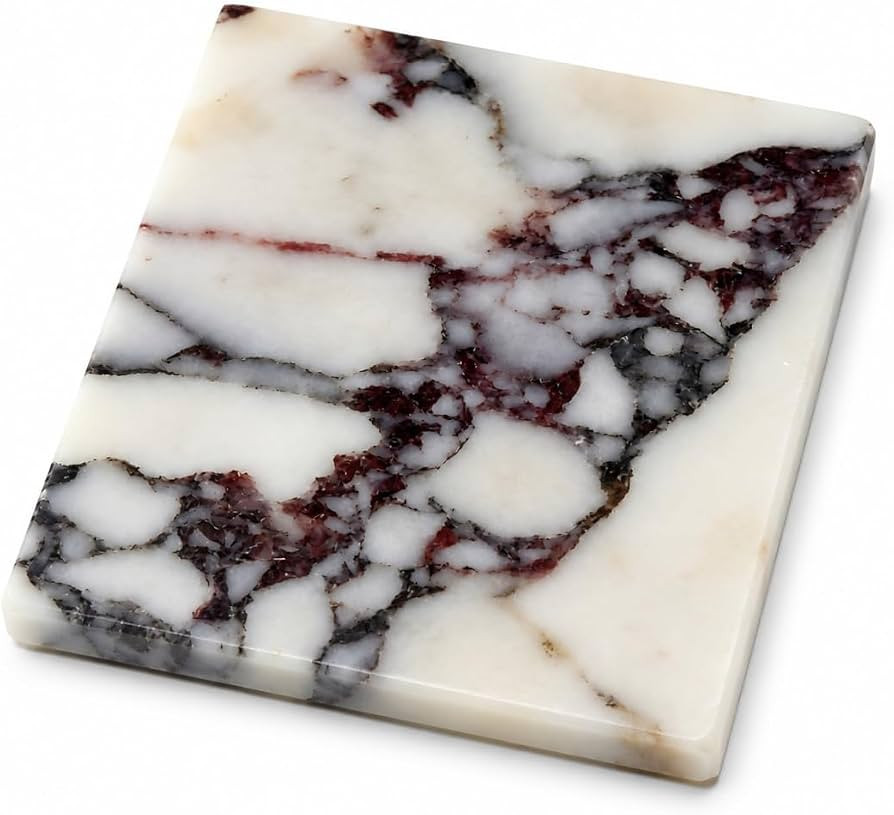 Calacatta Viola Marble Trinket Tray, 4-Inch Square Stone Coaster | Amazon (US)