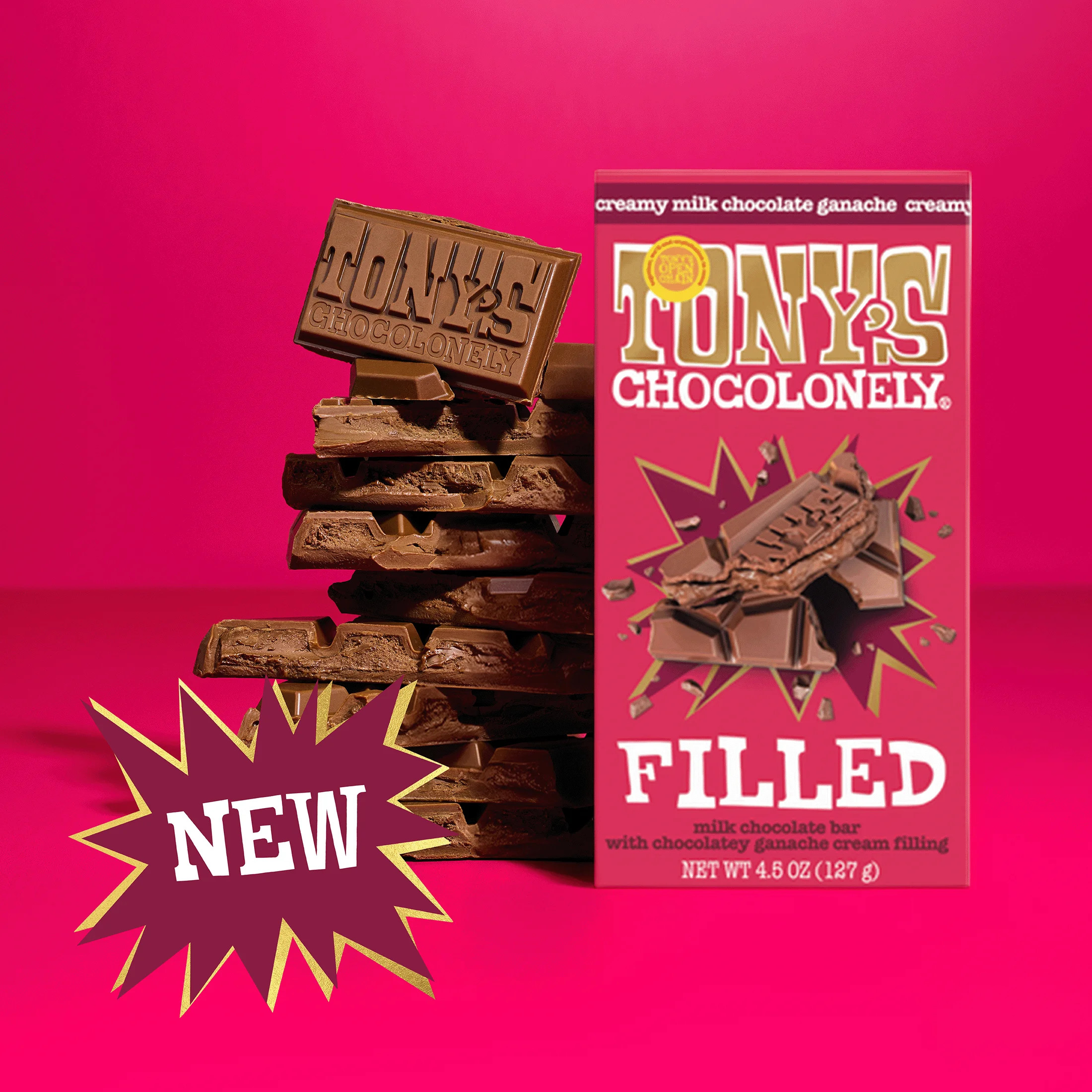 Tony's Chocolonely Filled Creamy Milk Ganache Bar, 4.5oz - Walmart.com | Walmart (US)