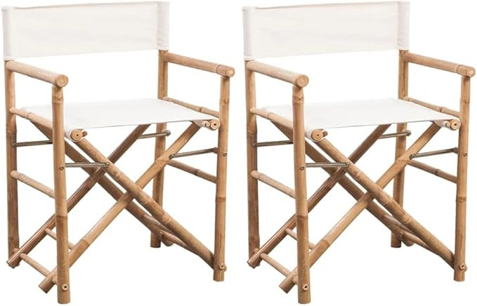 vidaXL 1/2x Folding Director's Chair Bamboo Patio Garden Outdoor Multi Colors | Amazon (US)