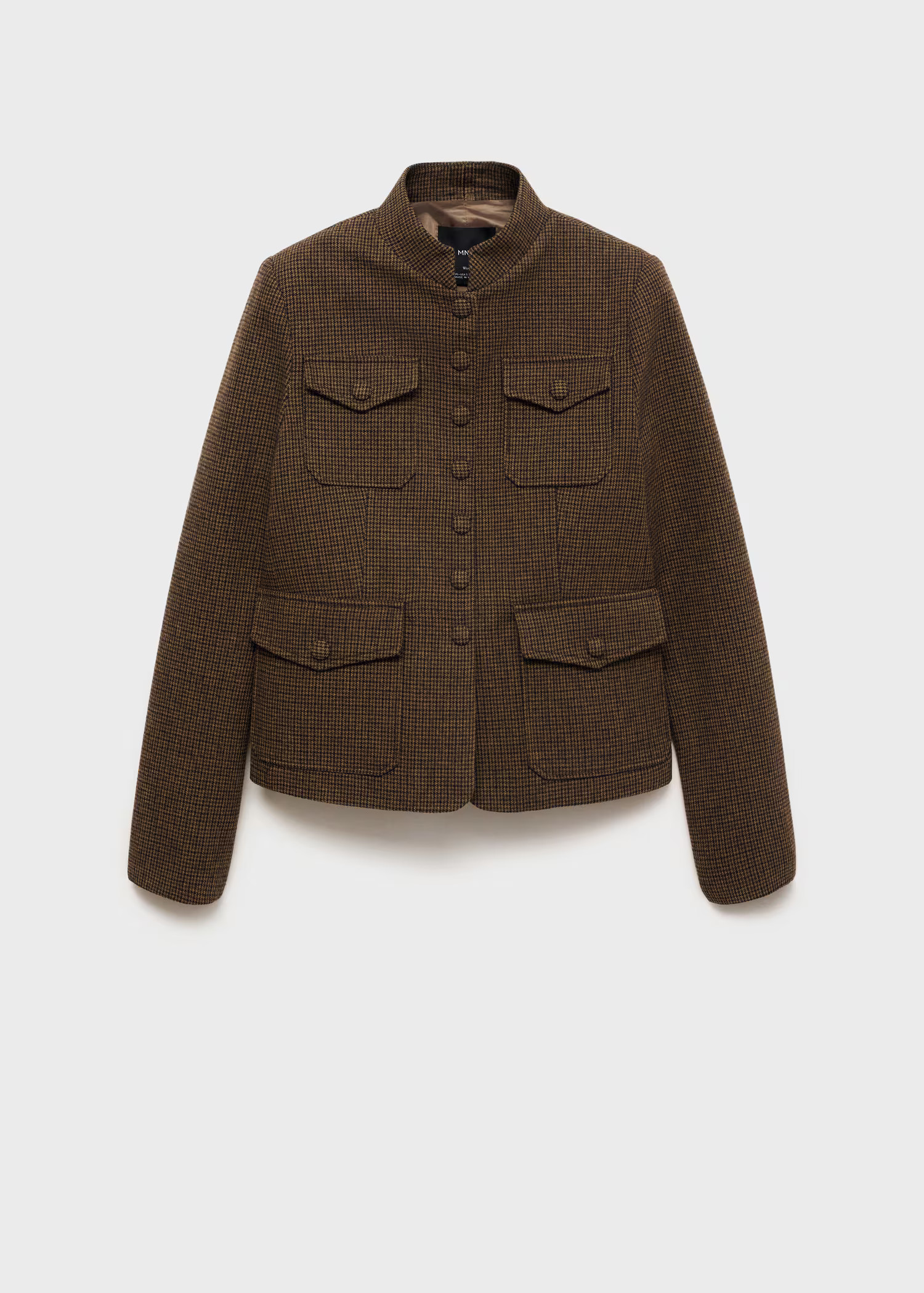 Micro-houndstooth wool jacket - Women | MANGO USA | Mango (US/MX/AU)