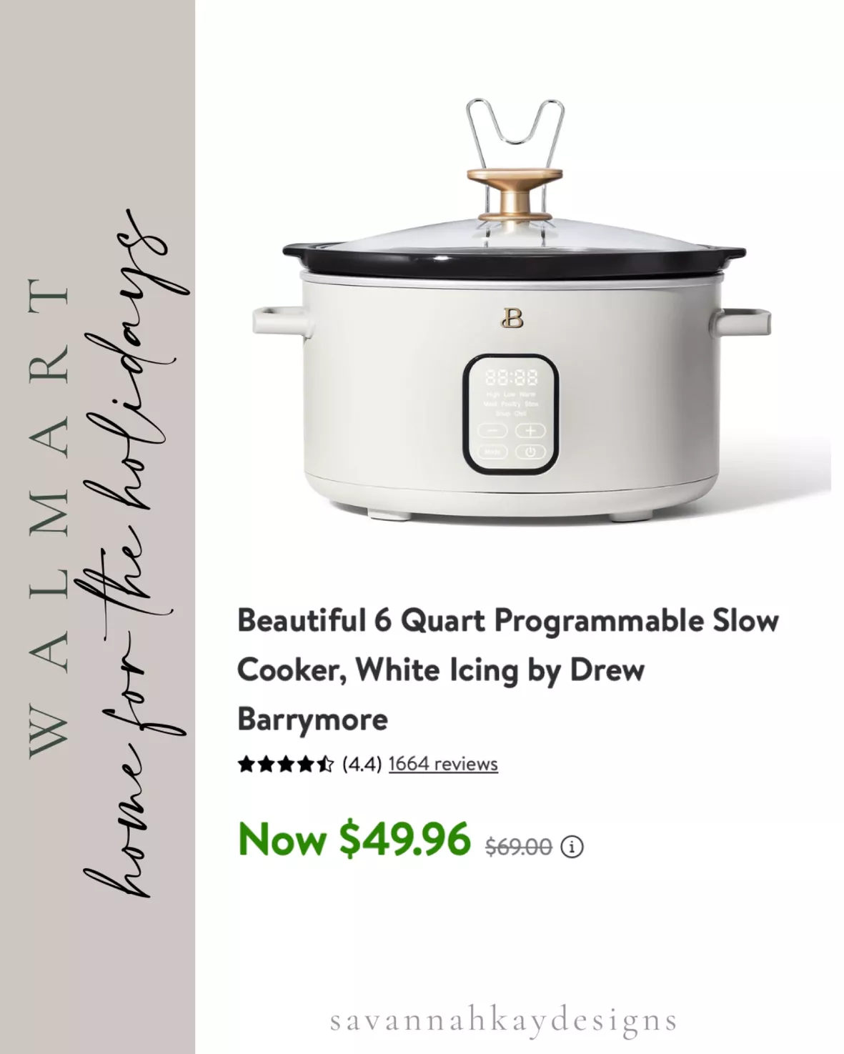  6 Quart Programmable Slow Cooker (White Icing): Home