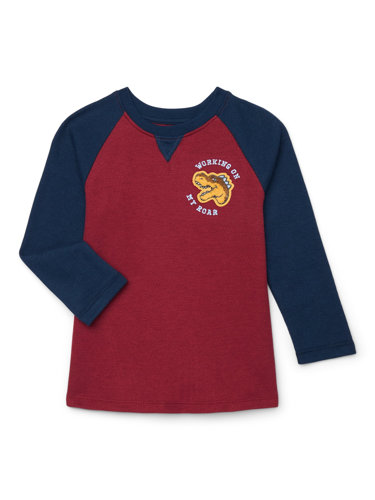 Garanimals Toddler Boys Textured Raglan Tee with Long Sleeves, Sizes 18M-5T | Walmart (US)