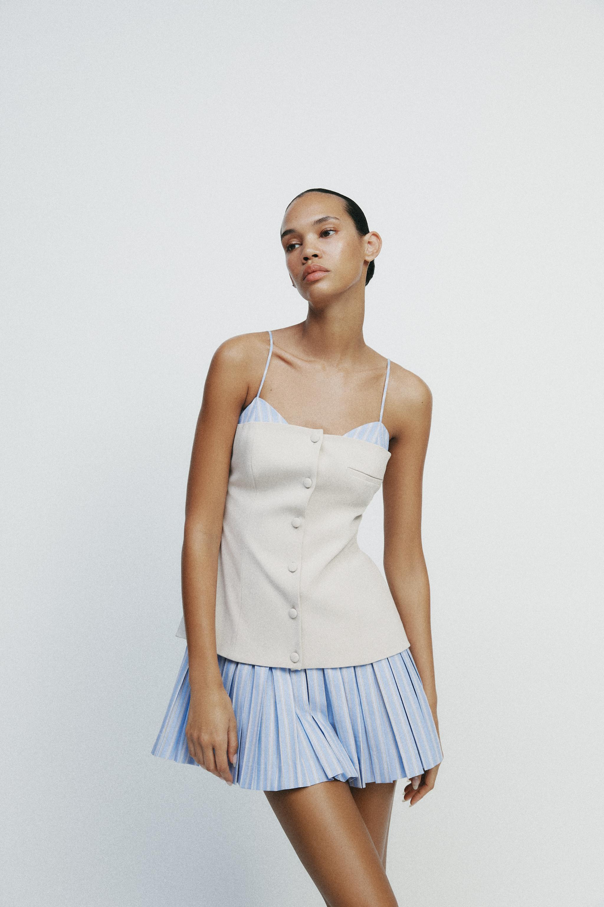 COMBINATION SHORT POPLIN DRESS | Zara US