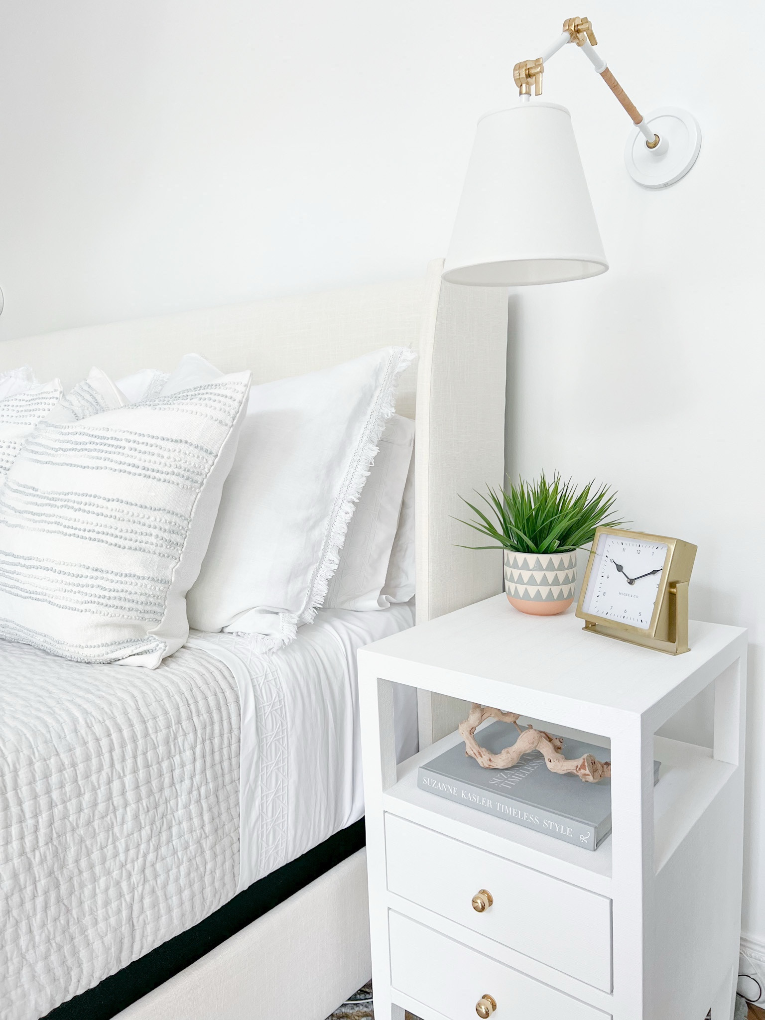 I took my time finding pieces that I loved for my own bedroom refresh, and couldn’t be happier with our bed and nightstands from @Wayfair! Also linked two additional nightstands that have a similar look, but that have a lower price point! #Wayfair #WayfairPartner
------
coastal home decor, coastal decor, coastal bedroom furniture, coastal nightstands, nightstands with drawers, 2-drawer nightstand, nightstands with shelves, white nightstands, designer looks for less, bedroom side tables, coastal beds, queen beds, king beds, white upholstered beds, beach house bedroom ideas

#LTKSaleAlert #LTKHome #LTKStyleTip