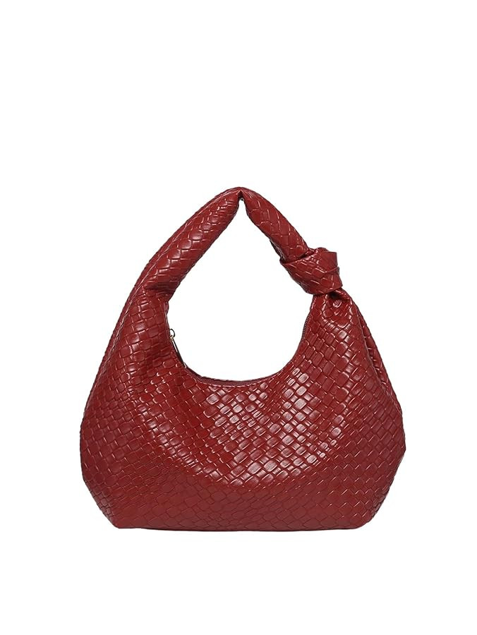 GORGLITTER Women's Woven Leather Hobo Purse Twist Knot Lunch Tote Bags Small Handbag 2025 | Amazon (US)