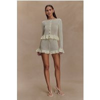 Eleanor Knit Frill Shorts - White I MESHKI I Size XXS | MESHKI US
