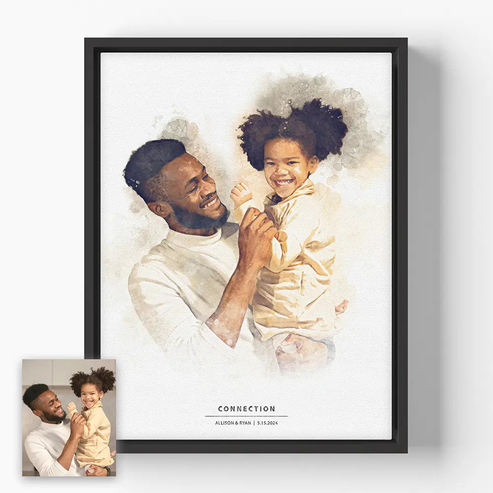 Faded Together - Vertical Family Watercolor Canvas | Lime & Lou (US)