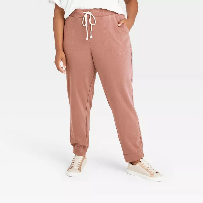 Women's French Terry Jogger Pants - Universal Thread™ Brown M | Target