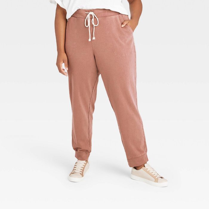 Women&#39;s French Terry Jogger Pants - Universal Thread&#8482; Brown M | Target
